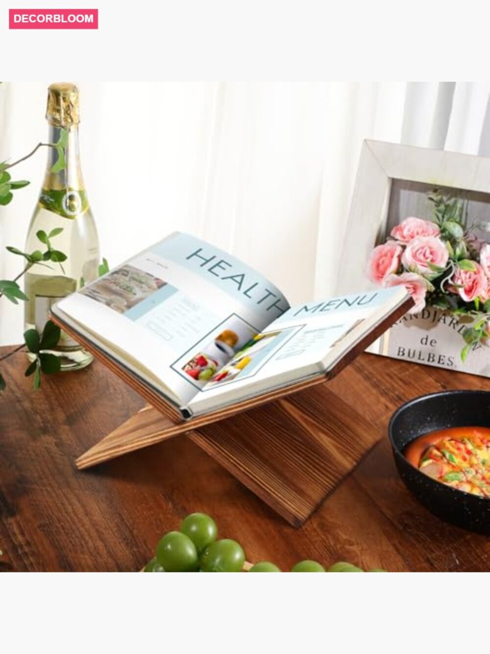 Bamboo Book Stand Holder for Display Reading Textbook - Picture 2 of 6
